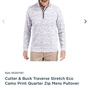 Cutter & Buck Camo Men's Zip Sweater - XL/TG - Color: Charcoal - NWT